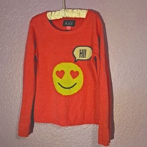 5/$20 Girls pink emoji sweater